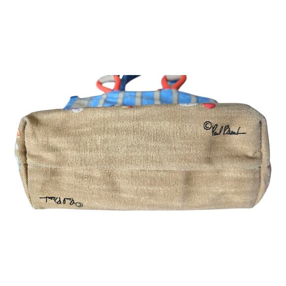 PAUL BRENT Sun and Sand Purse Small Tote Bag Beach Novelty Painted Canvas 8 x 8" - Picture 5 of 8